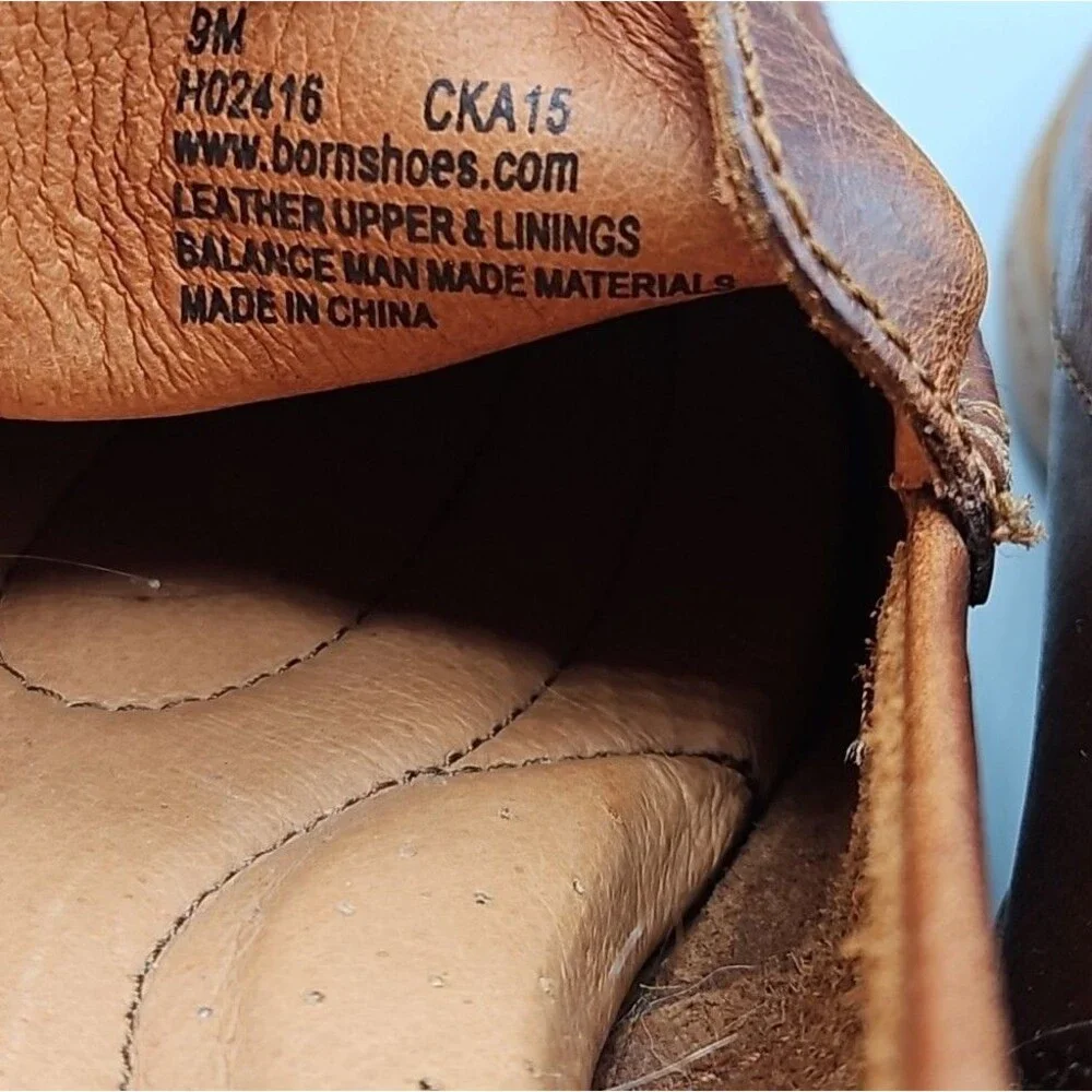 Born Men's Harmon Cymbal Leather Slip-on Shoes Size 9 H02416 Brown